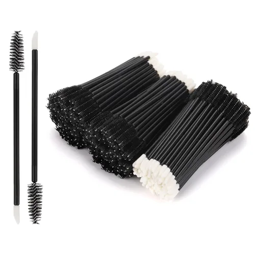 Vista 12 de Tbestmax 100 cepillos desechables para pestañas, varitas de rímel para extensión de pestañas de ojos, cejas y maquillaje, color rosa