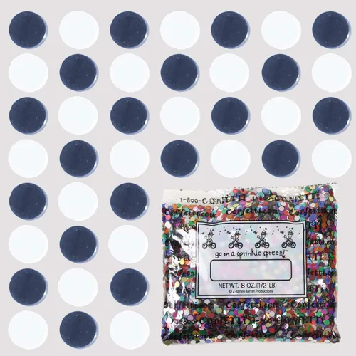 Vista 150 de Confetti Circle 1/4" Negro, Azul Marino Combo - 2 bolsas de media onza (1 oz) (8550/9971)