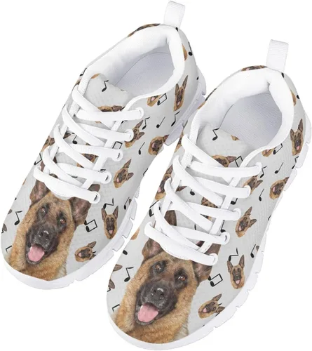 Vista 3 de Divertidos zapatos de tenis con estampado de perro y gato para niñas y niños, de malla ligera, zapatos deportivos casuales para correr