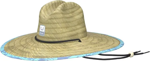 Vista 7 de HUK Sombrero de paja para hombre, de ala ancha, para pesca y playa Peces y banderas - Vela