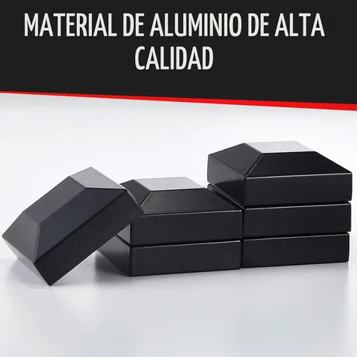 Vista 4 de Dunzy 6 tapas de aluminio para postes de valla, tapas negras, cubierta de poste de ajuste a presión para buzón, metal, madera, plástico, vinilo