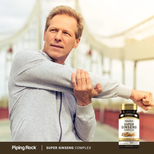 Vista 6 de Piping Rock Suplemento de ginseng 100 cápsulas complejas con jalea real Suplemento sin OMG y sin gluten