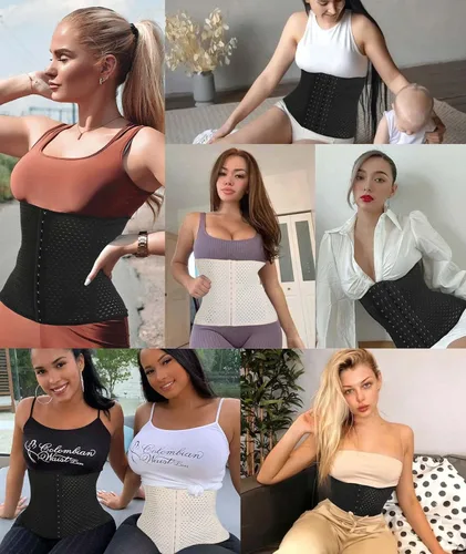 Vista 6 de Andalinge Entrenador de cintura para mujer, faja moldeadora de cintura para mujer, faja moldeadora de cuerpo con extensor de huesos de acero