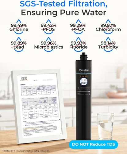 Vista 4 de Waterdrop Filtro de agua de repuesto RF17 para filtro de agua Waterdrop 17UA/17UB, reduce PFOA/PFOS, PFAS, plomo, cloro, mal sabor y olor