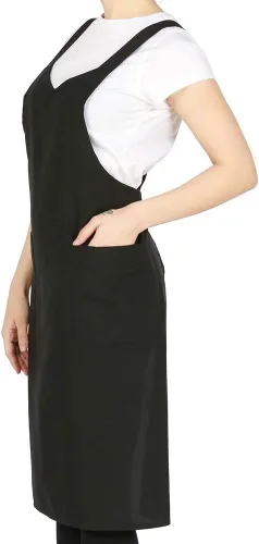 Vista 3 de Delantal ajustado profesional cruzado sobre el hombro, uniforme de cosmetología, a prueba de lejía