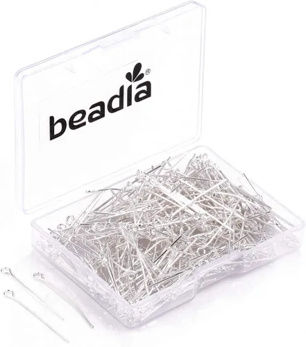 Vista 8 de BEADIA Alfileres de ojo abierto para la cabeza de oro para la fabricación de joyas de bricolaje 0.787 in 500pcs Dorado