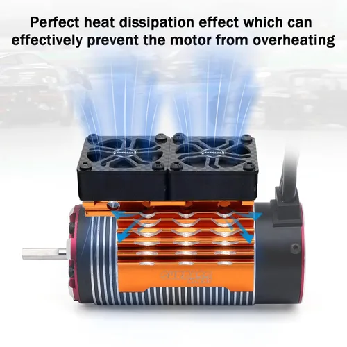 Vista 5 de Surpass Hobby - Ventiladores de refrigeración RC de 1.575 pulgadas, 16000 RPM de alto RPM, ventilador de motor de automóvil RC para 1/8 1/10 RC Car