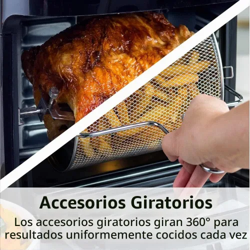Vista 8 de Aria Air Fryers Ariawave - Horno freidora de aire de 36 cuartos de galón, color blanco, extra grande