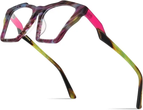 Vista 19 de HEPIDEM Gafas de acetato multicolor degradadas con marco para mujer, gafas grandes grandes 2023