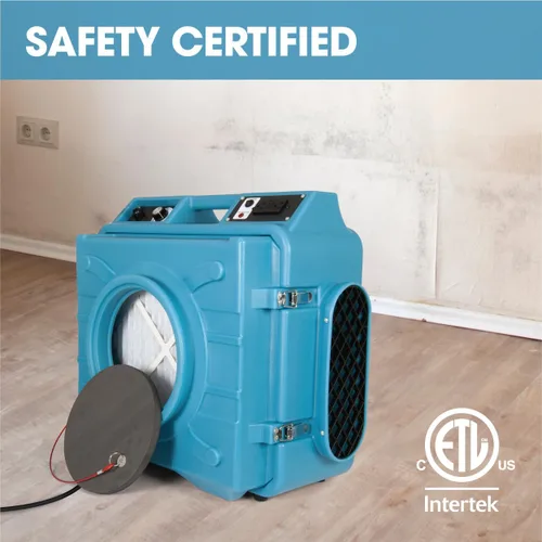 Vista 7 de Depurador de aire HEPA con salidas GFCI para cadena Daisy 1/4 HP, 675 CFM, 2.2A Restauración de daños por agua, salas de cultivo PA-600-HAS