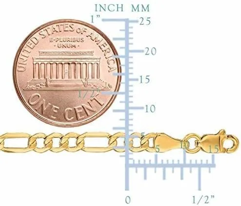 Vista 2 de Oro amarillo real de 10 quilates de 0.138in, 0.181in, 0.213in o 0.256in de corte de diamante brillante alternativo clásico para hombre collar