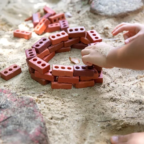 Vista 2 de Guidecraft Little Bricks - Juego de 60 piezas: juego de constructores para construcción y apilamiento, juguete educativo para niños