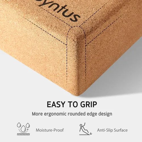 Vista 4 de Syntus Yoga Block and Yoga Strap Set, 2 Soft Non-Slip Yoga Blocks 9×6×4 inches, 8FT Metal D-Ring Strap for Yoga, General Fitness, Pilates