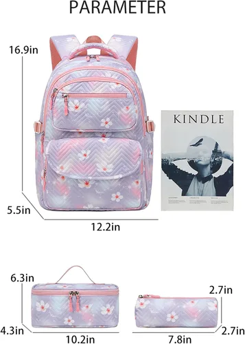 Vista 3 de Bolsa de libros de 3 piezas con bolsa de almuerzo Primary Junior