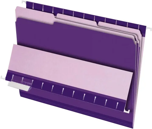 Vista 3 de Pendaflex 421013 Carpeta interior para archivo, corte 1/3, Tamaño Carta, 100/ caja, Violeta