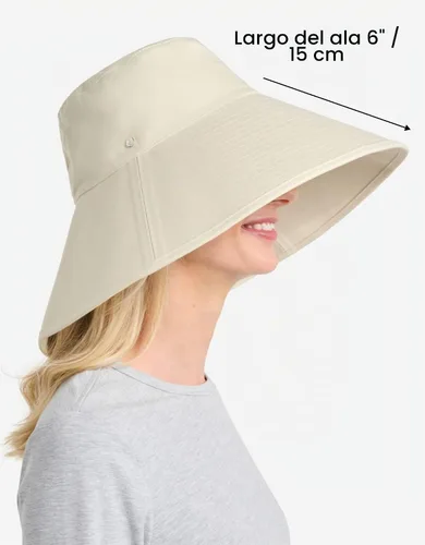 Vista 2 de Solbari Sombrero de sol de ala ancha definitivo para mujer UPF50+ Beige
