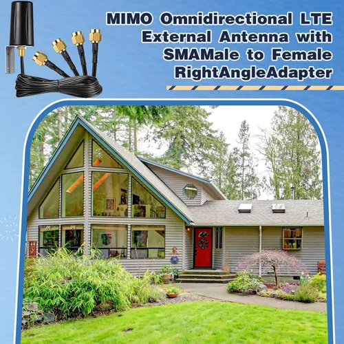 Vista 6 de FairySandy 5 unids 5G antena móvil 4x4 MIMO omnidireccional LTE Antena externa con SMA macho a hembra adaptador de ángulo recto para aumentar