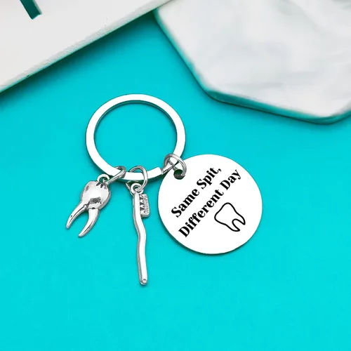 Vista 4 de Xiahuyu Regalos para dentistas para mujeres y hombres, regalo de higienista dental, llavero de día diferente, regalo de asistente dental, regalo