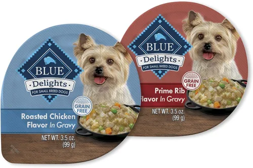 Vista 19 de Blue Buffalo Delicias Copa de alimentos de perro mojada de la raza pequeña adulta natural, sabor de pollo asado en salsa abundante 3.5-oz