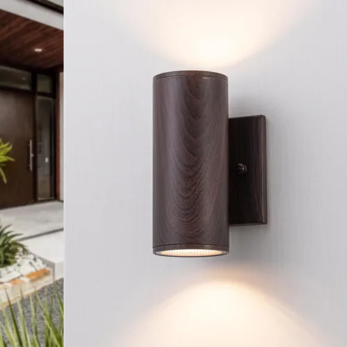 Vista 15 de Luces de pared doradas hechas a mano para exteriores, de 10 pulgadas, luces LED de pared para patio, accesorios de iluminación exterior Oro hecho a
