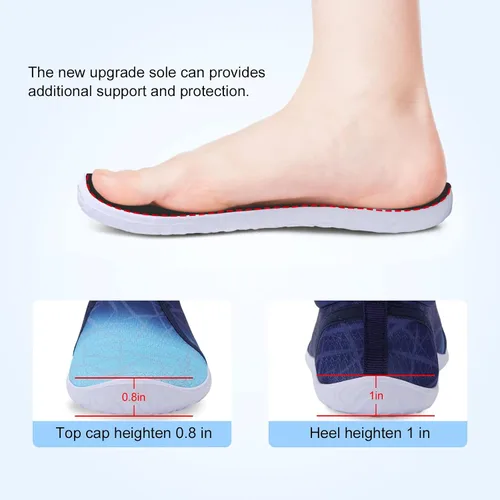 Vista 5 de XIHALOOK Zapatos acuáticos para mujeres y hombres, secado rápido, con cordón, para playa, natación, piscina, surf, deportes acuáticos