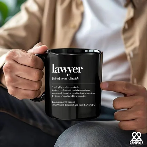 Vista 8 de Taza con definición de abogado, regalos de abogado, estudiantes de derecho, regalos de graduación para nuevos abogados, vasos de cerámica, 11 onzas