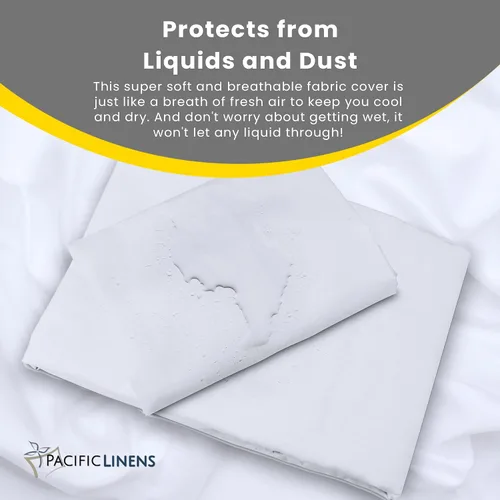 Vista 4 de Protector de almohada – Fundas de almohada de mezcla de polialgodón – Fundas de almohada resistentes al agua y al polvo – Protector de almohada
