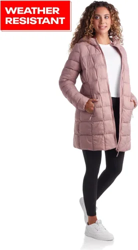 Vista 5 de Reebok Chaqueta de invierno para mujer, parka acolchada de longitud larga, abrigo pesado para mujer (S-XL)