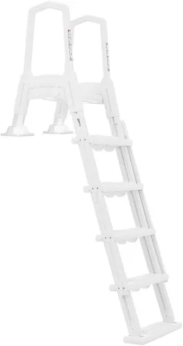 Vista 10 de XtremepowerUS Escalera para Piscina Elevada con Alfombrilla Protectora – Sistema de Escalones de Entrada Inclinada + Almohadilla de 10 x 24 Pulgadas
