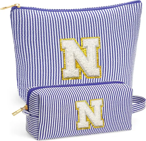 Vista 52 de Set de Bolsos de Maquillaje de Viaje - Bolso Inicial de Aseo de Viaje, Bolso de Cosméticos Portátil Bolso de Maquillaje de Viaje con Artículos Azul