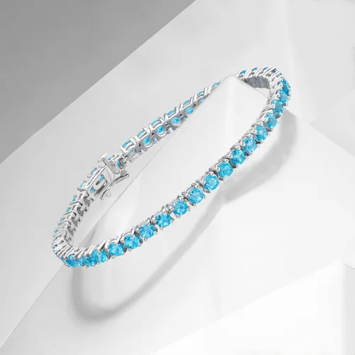 Vista 3 de Ross-Simons Pulsera de tenis con topacio azul suizo de 7.90 qt. t. en plata de ley. 7 pulgadas, Gema, Topacio