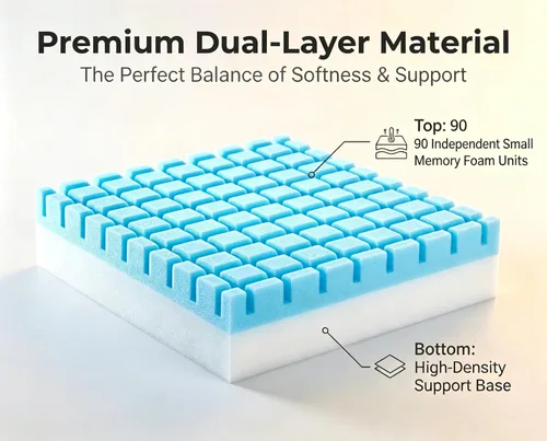 Vista 10 de Cojín de asiento de ventilación para teclado con diseño innovador de disipación de calor, 90 celdas de espuma viscoelástica independientes con base