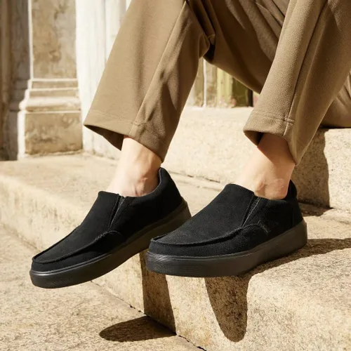 Vista 3 de OrthoComfoot Mocasines ortopédicos sin cordones para hombre mocasines casuales con soporte de arco para fascitis plantar, cómodos zapatos de vestir