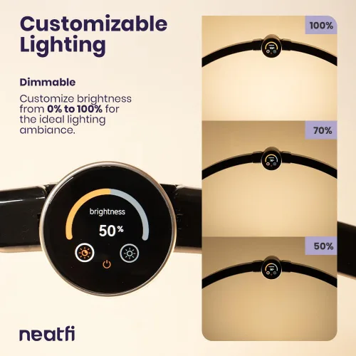 Vista 4 de Neatfi Luz de Media Luna para Lámpara de Escritorio de Uñas, Lámpara de Mesa, Múltiples Modos de Iluminación de Escritorio para Esteticistas
