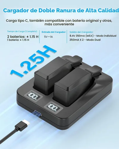 Vista 3 de Cargador de batería de doble puerto para batería SRAM AXS/eTap Red Force Rival GX Eagle, USB C de carga rápida con pantalla digital (solo cargador)