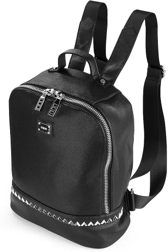 Vista 3 de VanGoddy Boca Onxy Mochila Carryall de cuero genuino negro, Negro