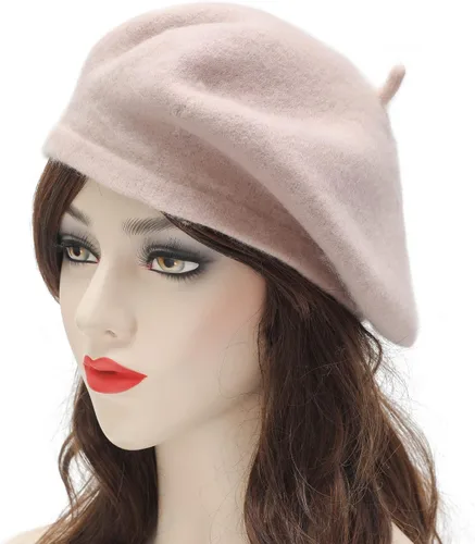 Vista 125 de ZLYC - Boina francesa de lana unicolor para mujeres y niñas
