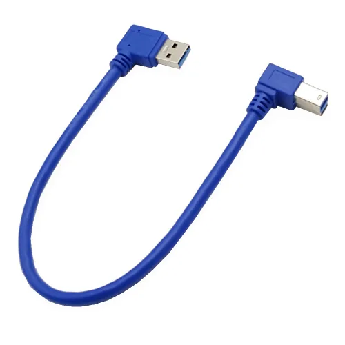 Vista 6 de Seadream Cable de impresora USB3.0 en ángulo; 1 pie/11.8 in SuperSpeed USB 3.0 A enchufe macho de 90 grados en ángulo izquierdo a USB 3.0 B macho