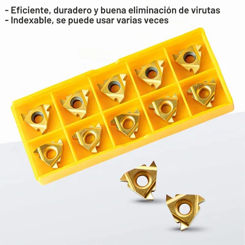 Vista 2 de Herramientas de corte de torno de metal – 1/2" y 5/8" soporte para herramientas de roscado barras de mandrinar con 10 piezas de insertos de carburo