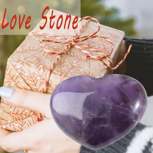 Vista 4 de MAIBAOTA 45 mm Cristal Corazón de Roca Piedra Grande Cristales de Sanación Regalos para Mujeres Piedra Natural Reiki Gema Pulida Rocas