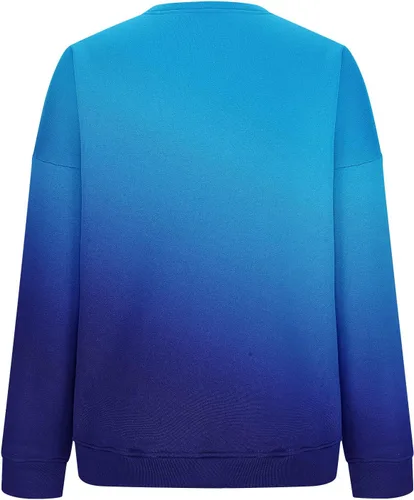 Vista 4 de Dademeo Camisetas de otoño para mujer, estilo casual, con cuello redondo, sin botones, cómodas, de manga larga, de gran