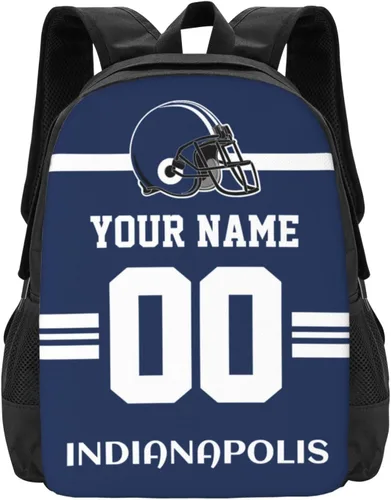 Vista 10 de Mochila de estilo de fútbol personalizado Mochila personalizada con nombre y número Mochilas personalizadas de alta capacidad bolsa regalos, Arizona