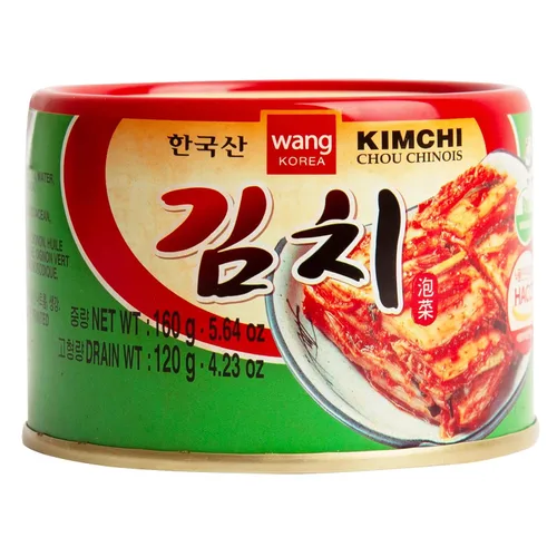 Vista 3 de Wang Kimchi coreano enlatado – Auténtico repollo de napa fermentado con Gochugaru Kimchi multiusos rico en probióticos Sabor coreano picante