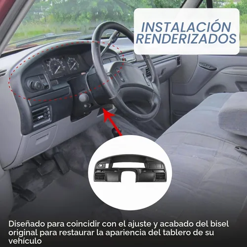 Vista 6 de JDMSPEED Reemplazo del panel de tablero de instrumentos compatible con Bronco Ford F-250 F-350 1992-1993 con bisel de tablero de gasolina