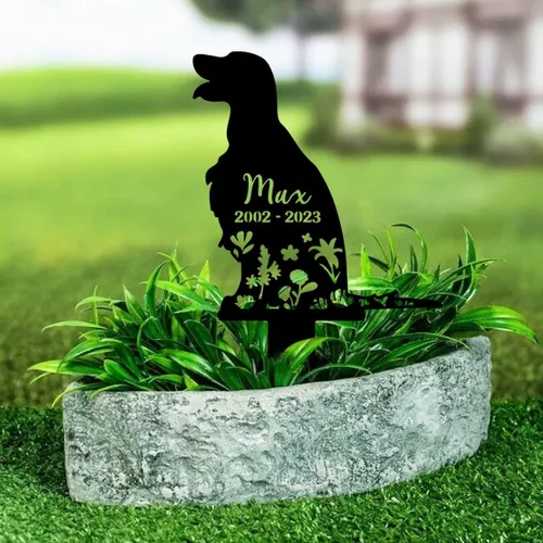 Vista 6 de Letrero de metal personalizado Golden Retriever, marcador de tumba de Golden Retriever, pérdida de Golden Retriever, letrero de flor Golden