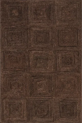 Vista 6 de Rugs USA Juniper - Alfombra de yute, 2 pies 6 pulgadas x 8 pies, marrón oscuro Nuloom Christie Geometric 2' x 8' Jute Runner Rug for Dining Room