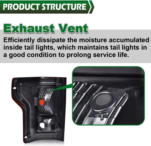 Vista 8 de GRAND ORANGE Conjunto de luces traseras compatibles con Ford F150 2015 2016 2017 Luces traseras laterales izquierda y derecha luces traseras luces