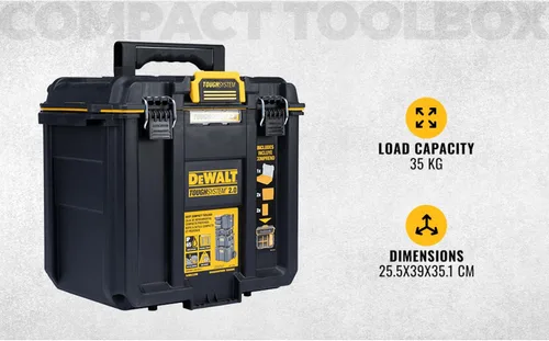 Vista 4 de DEWALT TOUGHSYSTEM 2.0 Caja de herramientas profunda compacta y duradera con divisores extraíbles (DWST08035)