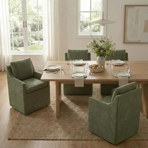 Vista 21 de KISLOT Juego de 1 sillas de comedor tapizadas con funda lavable