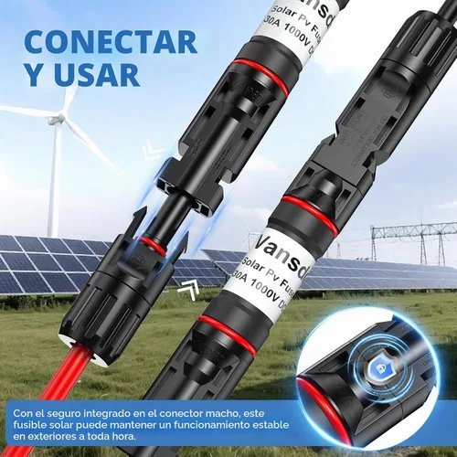 Vista 4 de Vansdon Soporte de fusibles de panel solar 30A, 1PCS para panel solar y Negro 4